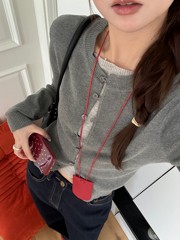 Joli Choose假两件设计感针织毛衣女秋季修身显瘦小众上衣|undefined