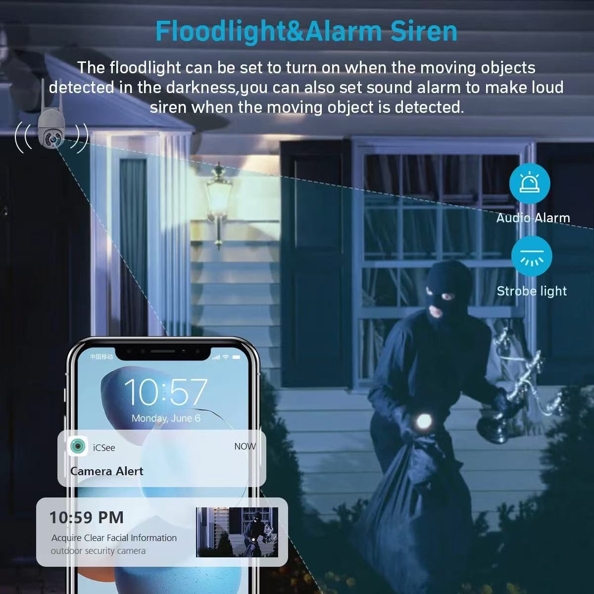 ICSEE Xiongmai A8 Wireless wifi camera dual-light night vision mobile phone remote monitoring camera for home outdoor use undefined