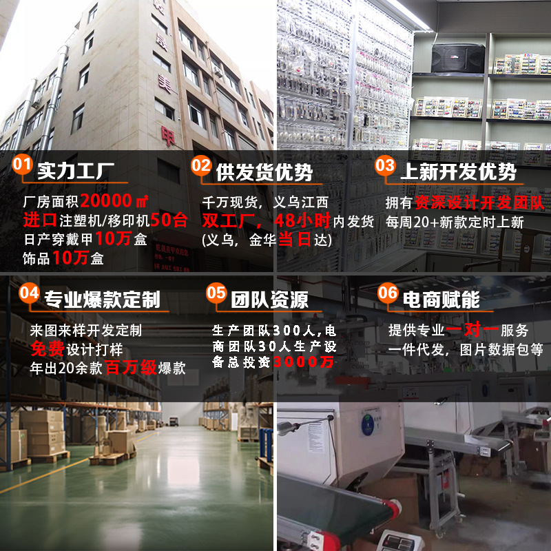 Yiwu manicura productos terminados al por mayor transfronteriza portátil de uñas pieza caja de almacenamiento brillante color sólido 240 piezas parche de uñas falsas