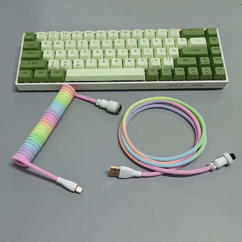 Cable para teclado mecánico de eje magnético 8K, con conectores de aviación, resorte, USB, personalizado colorido, para juegos