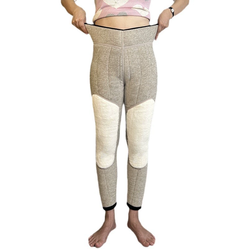 Aонolan Wool Winter Trousers with Warm Knee Pads, Soft Fleece-Lined High-Waist Leggings for Mothers, Plus Size