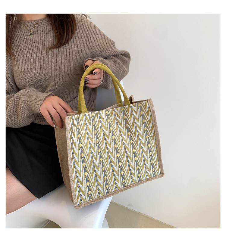 Women's Backpack Backpack Color Block Pattern Women's Medium All Seasons Linen Vintage Style Ethnic Style Streetwear Handbag Tote Bag