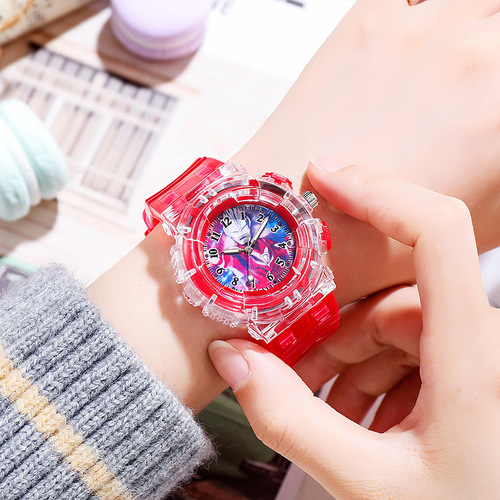 New LED Watch for Kids, Unisex Student Fashion Creative Cartoon Anime Quartz Timepiece Accessory