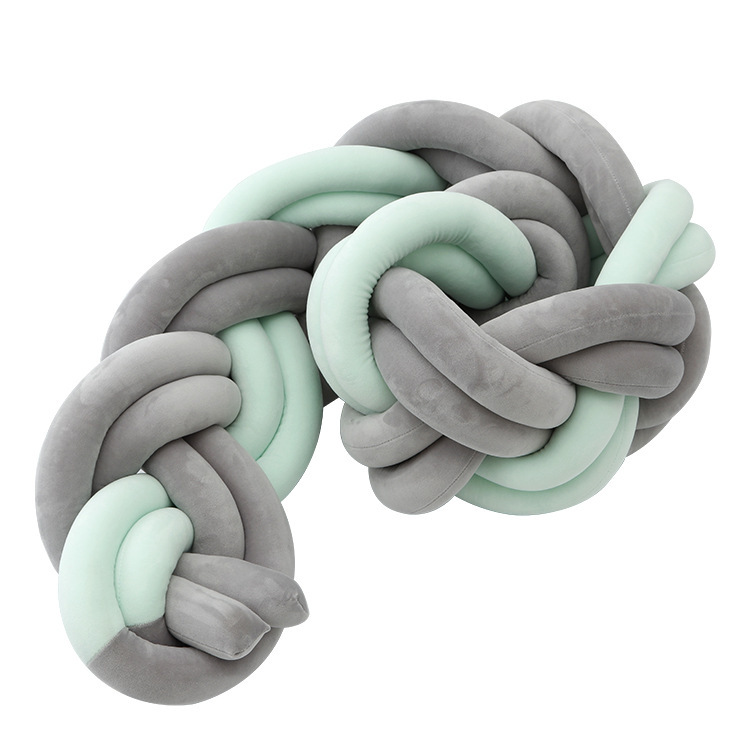 Cama de bebé tela cama cerca bolsa suave seis hebras trenzadas alta trenzada antichoque barrera de bebé grado madre