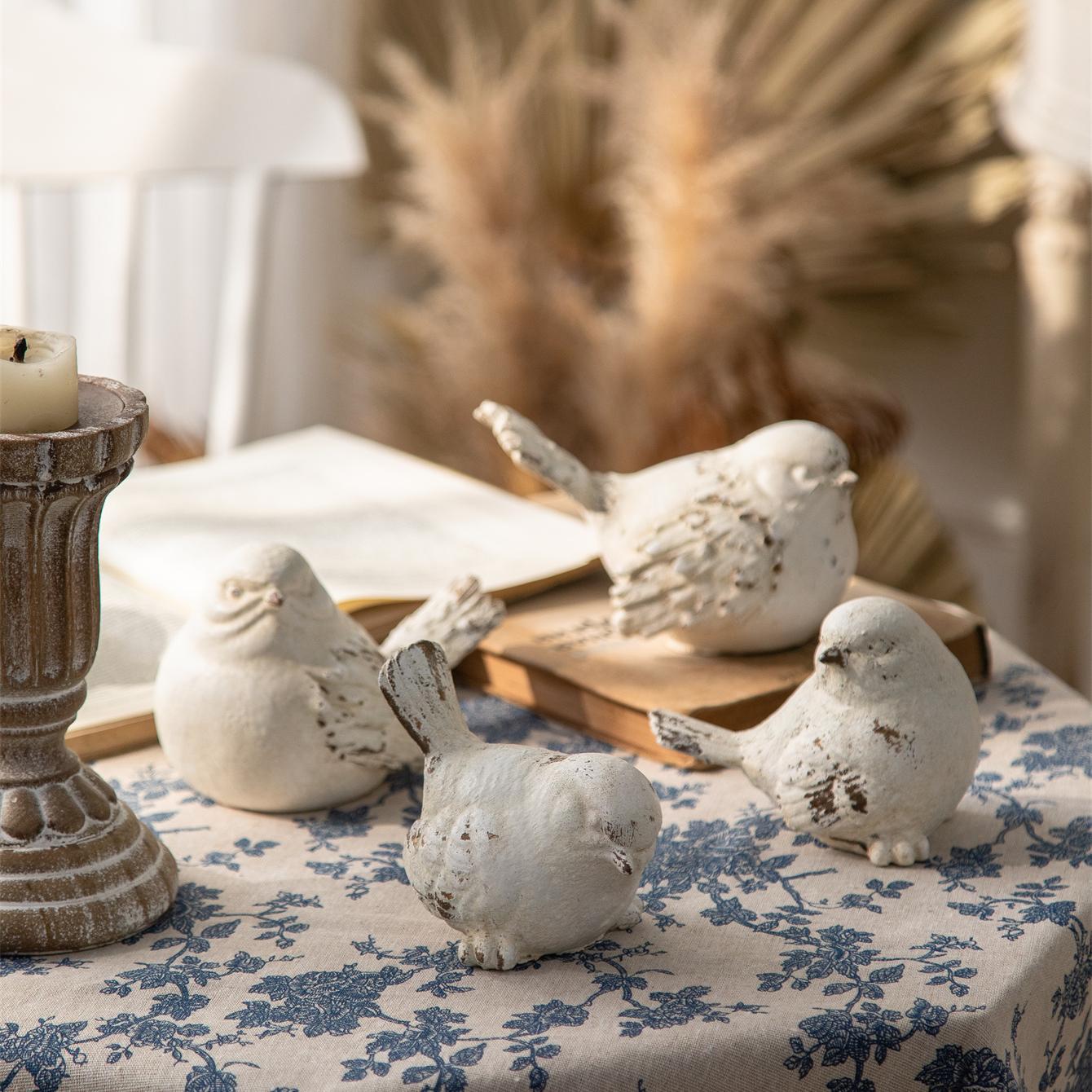 美式田园风做旧鸟类造型装饰 民宿酒店创意雕塑摆件摄影摆拍道具