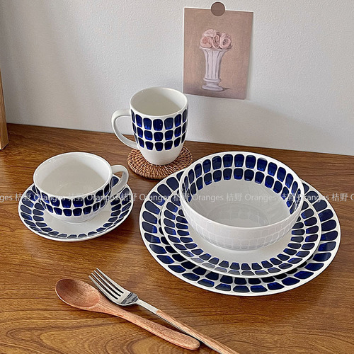BB4C wholesales Finland 24 hours same style ceramic tableware dishes Western food plates coffee cups saucers mugs