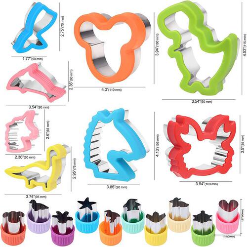 34-piece set of sandwich molds, cookie molds, dinosaur bread toast printing molds, cute fruit flower cutters