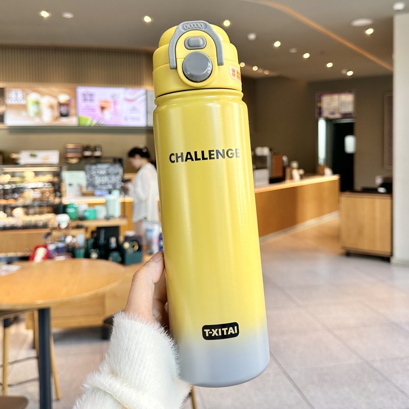 商务时尚保温杯女生带吸管式高颜值保冷新款水杯316不锈钢便杯子|undefined