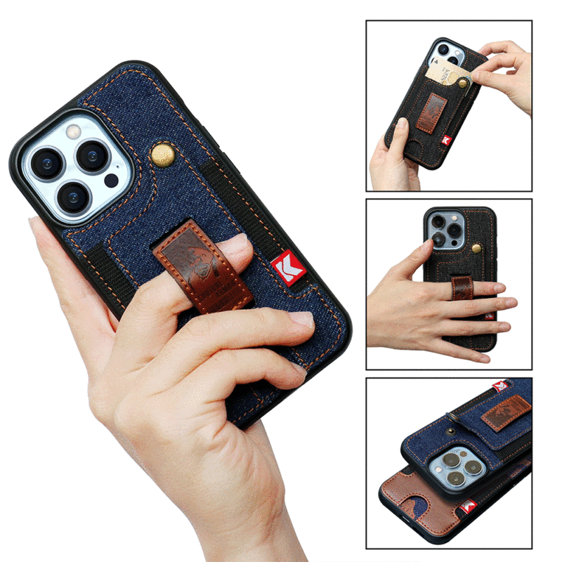 Suitable for Iphone13Pro Mobile Phone Case Apple 14 Card Wrist Strap Mobile Phone Case Iphone14 Mobile Phone Case