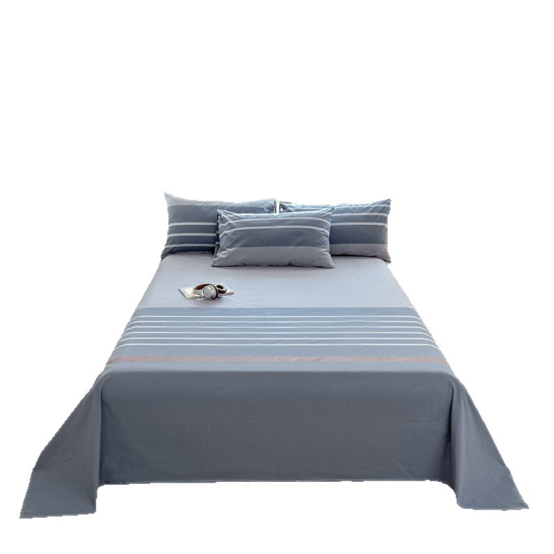 Sábana de algodón grueso de clase A, de una sola pieza, juego de tres piezas individual para dormitorio de estudiantes, de algodón y lino, apta para todas las estaciones.