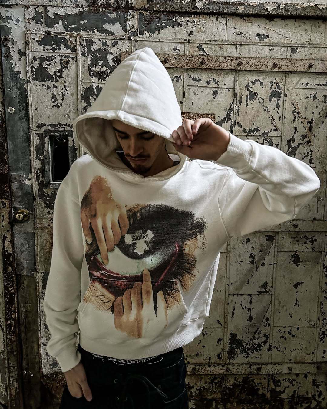 Men's Clothing American Retro Spoof Teeth Eye Print New Autumn And Winter Plus Velvet Hooded Sweatshirt Hoodie Men And Women_viptrois.com