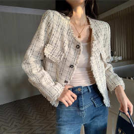 小香风外套女秋冬季加厚2025新款韩系温柔名媛羊羔毛毛茸茸小个子