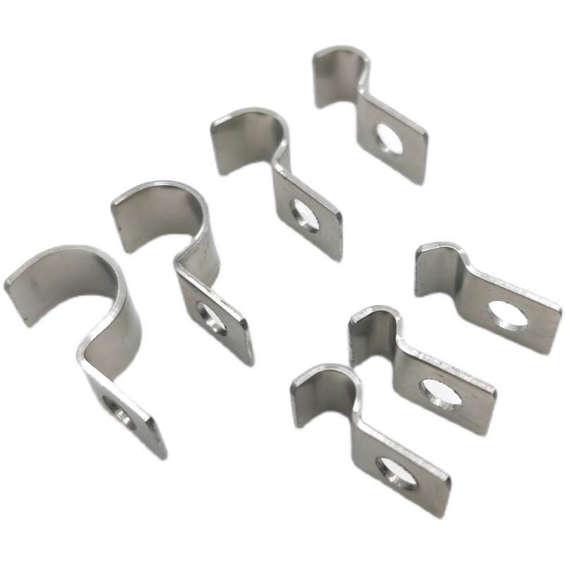 304不锈钢单边管夹金属线卡子固定器压线卡电线卡扣骑马卡工业用