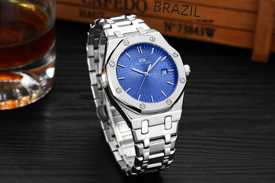 Automatic Mechanical Oak Steel Belt Calendar Luminous Men's Watch AUTOMATIC WATCH_voghion.com