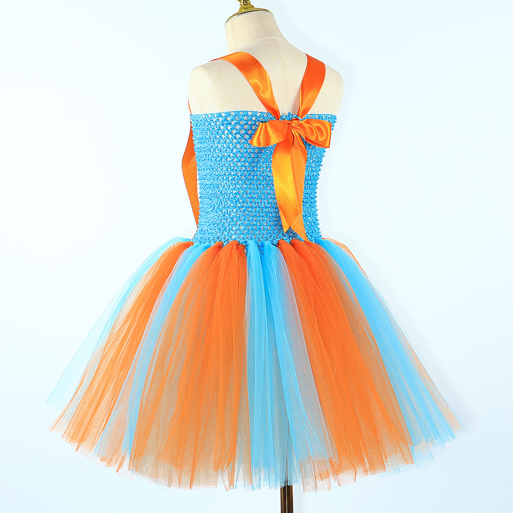Kid's Clothing children's enlightenment program Blippi costume Halloween cosplay girl dress_voghion.com