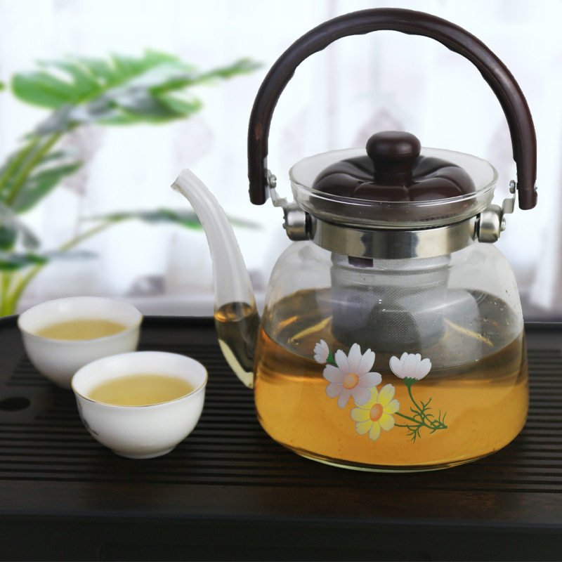 Borosilicate high temperature resistant glass teapot electric ceramic pot open fire teapot stainless steel filter screen beam pot