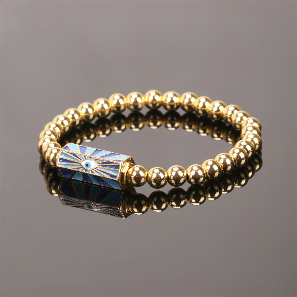 retro eyes of the devil elastic copper-plated real gold bracelet