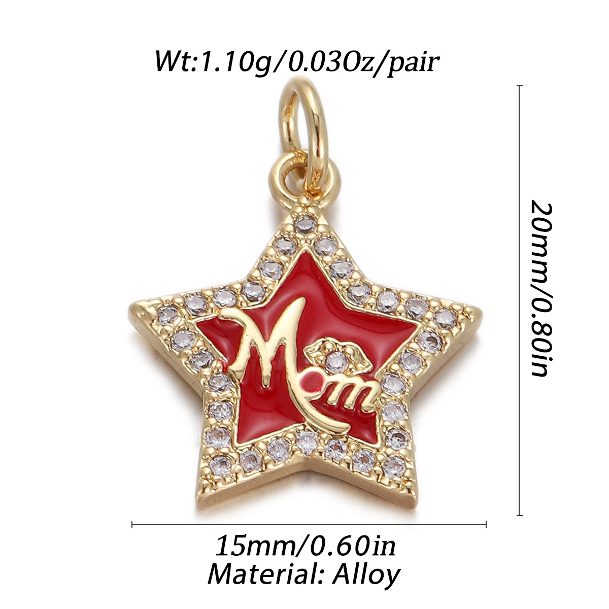 17g Weight Pendant Jewelry Making Type Gold Plated Plating Material Zircon Inlay Material 1 Piece Quantity Holiday, Daily Occasion Copper Material Letter, Heart Shape Pattern Women's Gender Enamel Design Simple Style Style 1 Piece Copper Zircon Gold Plated Letter Heart Shape Pendant 6