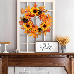 New Sunflower Pumpkin Pine Cone Artificial Maple Leaf Decorative Garland, Door Pendant! ! !