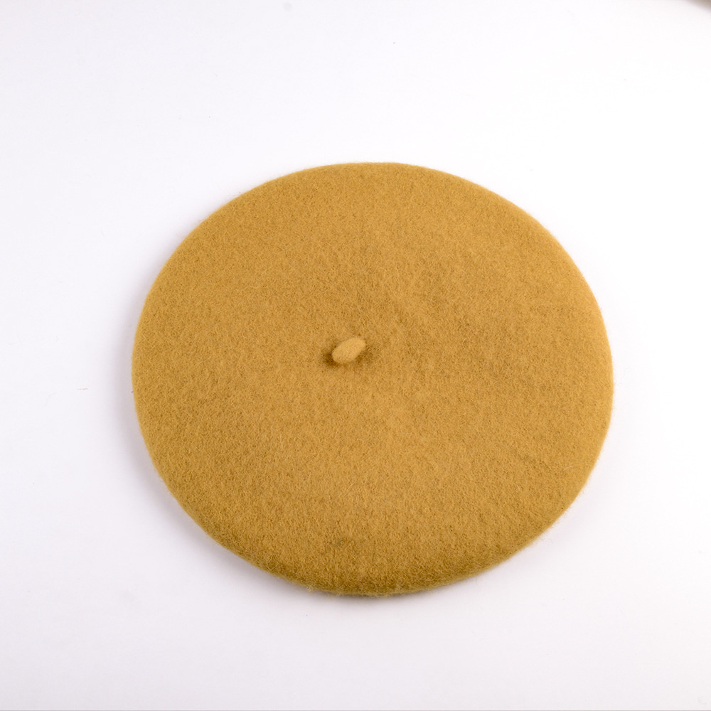 Unisex Wool beret Autumn-winter vintage woolen painter's hat Winter hat Lady's bud hat_voghion.com