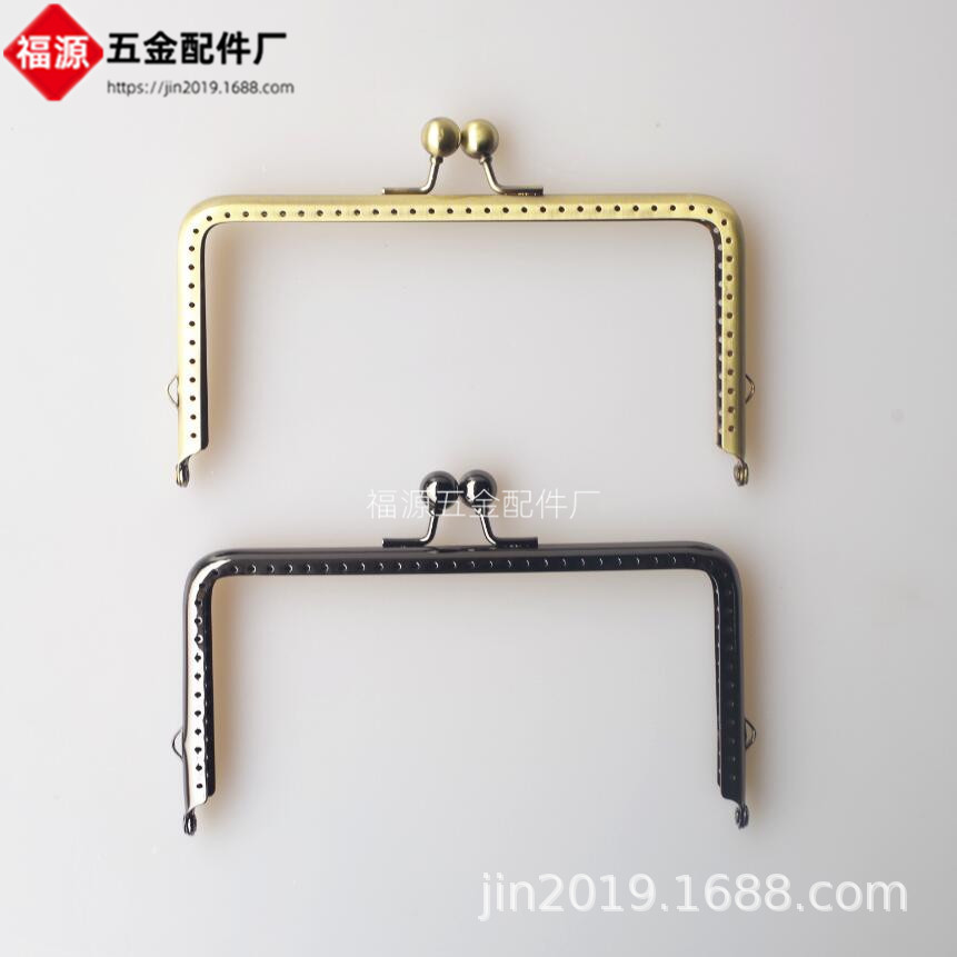 15*8cm方形光面口金 化妆盒相机包配件 古铜色枪色