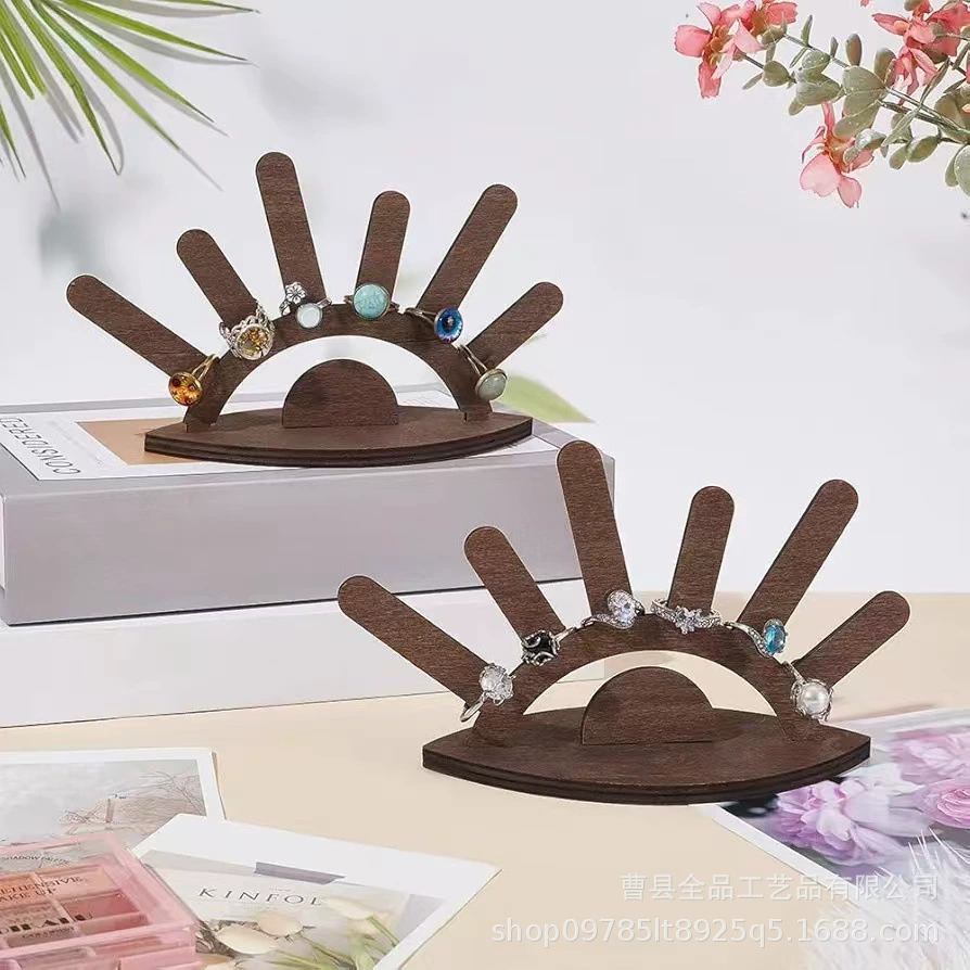 Деревянная креативная подставка для колец, стеллаж для хранения и организации ювелирных изделий, деревянная подставка для украшений, деревянная подставка для колец