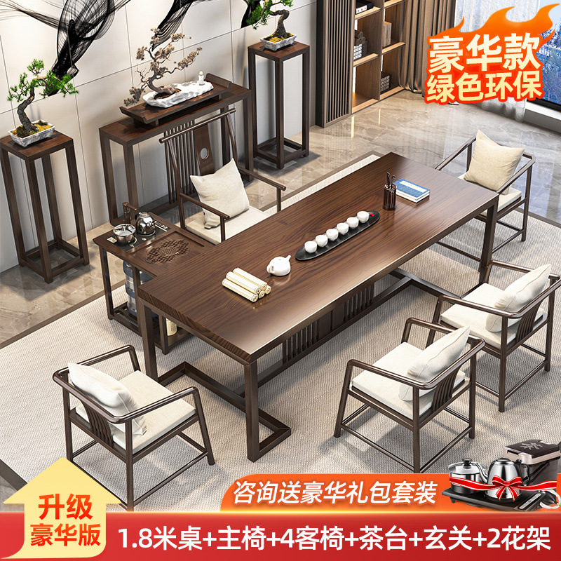 [럭셔리 모델 풀세트] 테이블 1.8m 개 + 호스트 체어 + 게스트 체어 4개 + 티 테이블 + 현관 + 꽃 스탠드 2개