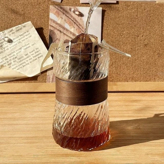 日式耐热玻璃喝水杯竹围家用挂耳拿铁咖啡杯冰美式专用杯防烫茶杯