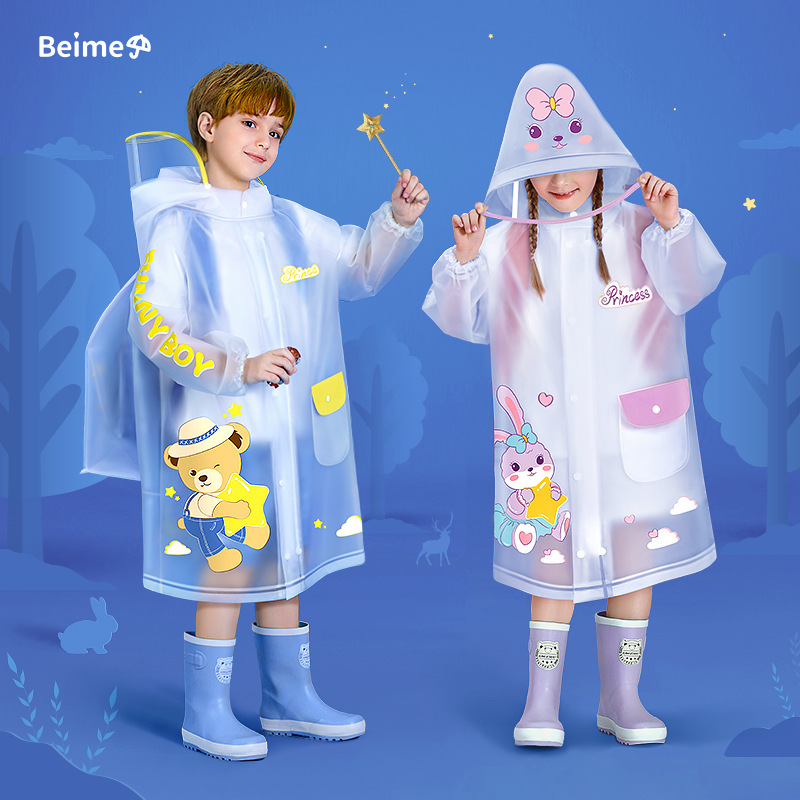 Bimei children's raincoat wholesale Boys and Girls Primary School students full body waterproof kindergarten new poncho with schoolbag