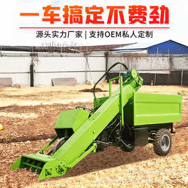 螺旋式牛羊粪清扫运输车三轮25马力铲粪车图片 清粪车操作简单