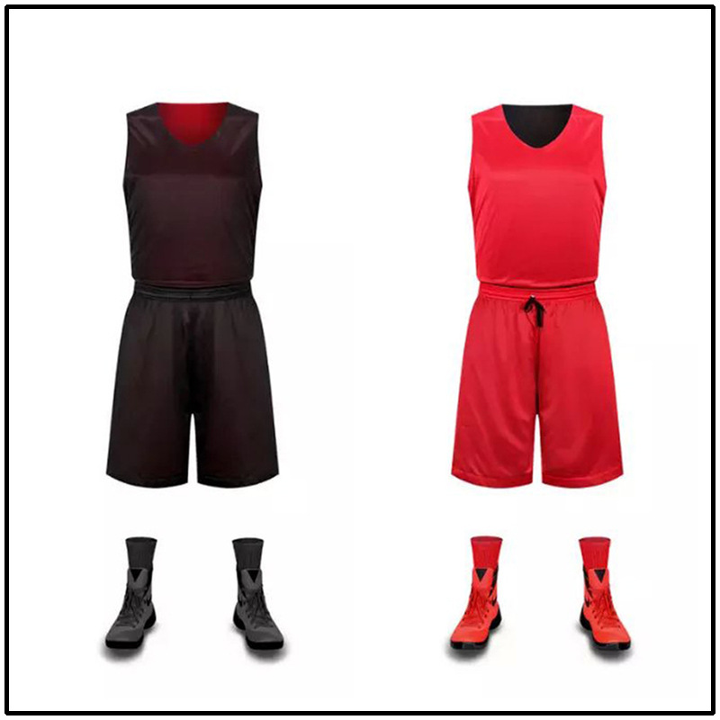 Double-sided basketball uniform suit men's basketball league competition jersey shorts summer training competition training adult children's clothing