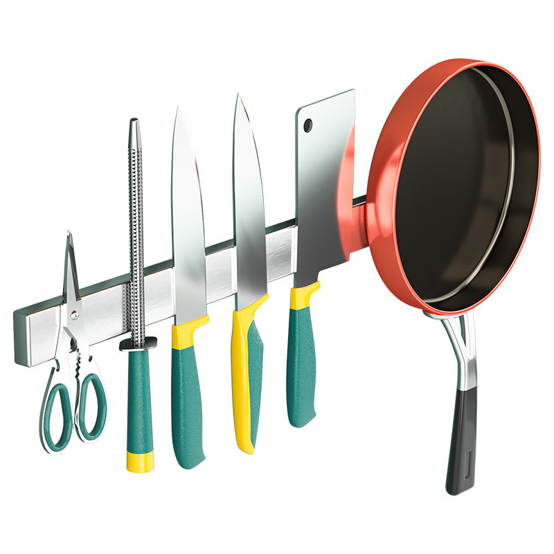 Fuente de fábrica sin perforación de cocina succión magnética portacuchillo tipo pared succión magnética herramientas de corte de liza almacenamiento rack