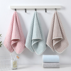 Bamboo Charcoal Flocked Cute Fresh Thick Absorbent Facial Towels Striped Star Pattern Household Handkerchiefs
