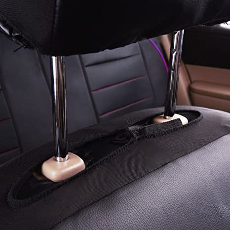 Universal Pu Leather Car Seat Cover with Single-Needle Arc Pull Strap, Leather Style, 5-Seater Car Seat Cover