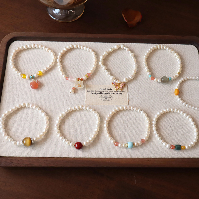 Natural Pearl Bracelet for Women, Freshwater Real Pearl Bracelet, Crystal Bracelet for Girls, High-End, Gentle, Simple and Versatile Natural Pearl Bracelet for Women, Freshwater Real Pearl Bracelet, Crystal Bracelet for Girls, High-End, Gentle, Simple and Versatile