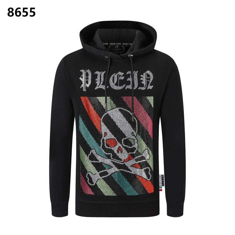Philip Plann's New Autumn and Winter Men's Sweatshirt, European and American Street Fashion, Rhinestone Skull Hooded Casual Sweatshirt for Trendy Men Philip Plann's New Autumn and Winter Men's Sweatshirt, European and American Street Fashion, Rhinestone Skull Hooded Casual Sweatshirt for Trendy Men