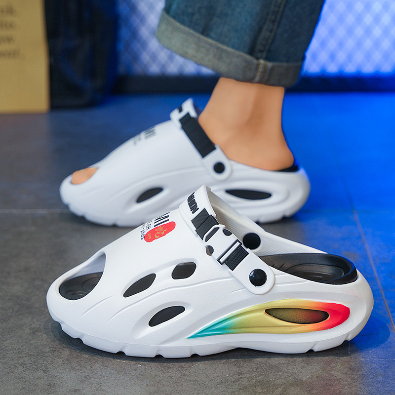 Zapatillas transfronterizas baño de verano para hombre ocio conducción de gran tamaño doble plataforma antideslizante playa sandalias deportivas al aire libre