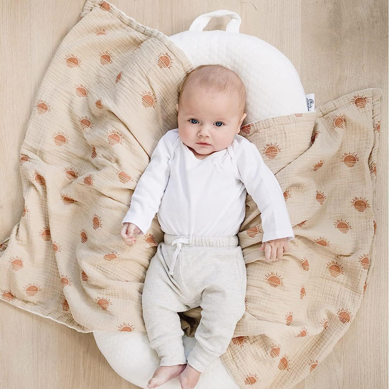 Comercio exterior transfronterizo Beanie terciopelo bebé toalla manta edredón suave un lado de algodón un lado de terciopelo Amazon Venta caliente