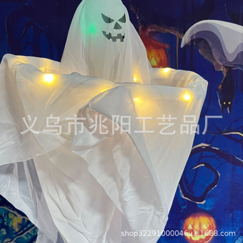 Decoraciones de Halloween transfronterizas Horror House Ghost Hanging Props Ghost Festival Parodia Courtyard Bow Ghost Collar Disposición