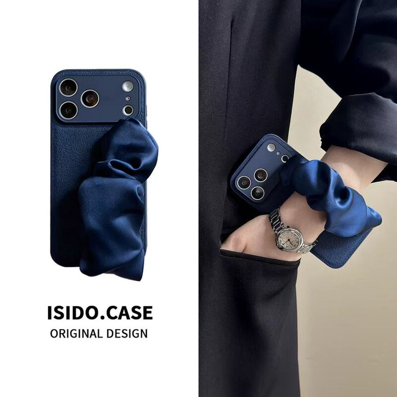 Casual Pure Color Moon Pit Pattern Silk Scarf Wristband Suitable for Iphone16 Apple 17Promax Mobile Phone Case 15 New Style 14 Casual Pure Color Moon Pit Pattern Silk Scarf Wristband Suitable for Iphone16 Apple 17Promax Mobile Phone Case 15 New Style 14