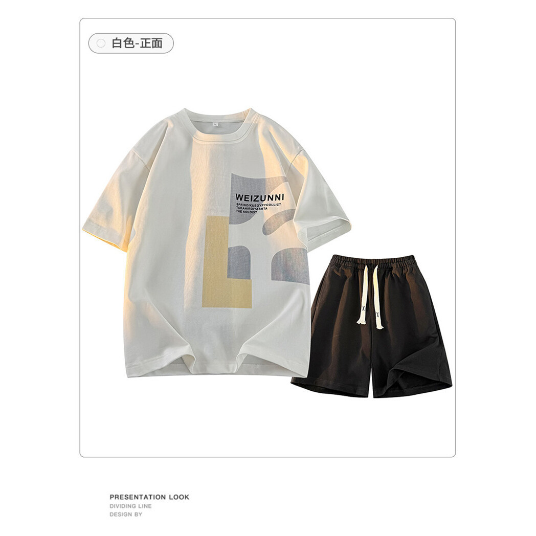 2026 New Summer Short-Sleeve T-Shirt Men's Sports Suit Plus Size Men's Shorts Men's Cross-Border M-8XL