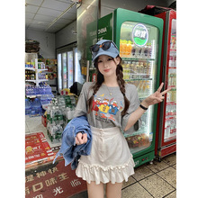 韩系趣味印花短袖T恤女夏季设计感可爱卡通休闲宽松减龄圆领上衣