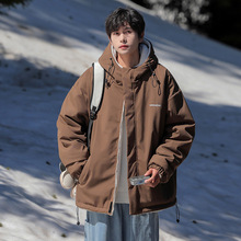 2024冬季男棉服港风潮流羊羔绒两面穿高级感加厚保男女同款外套