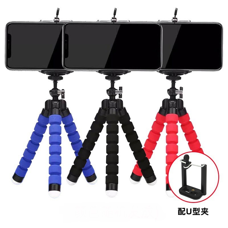 多用途ポータブルタコ携帯電話ホルダー多機能デスクトップライブブロードキャスト Bluetooth スポンジタコ三脚付き|undefined