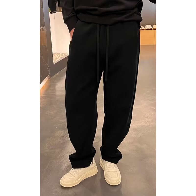 2024 otoño y invierno red callejera callejera casual pantalones recto para hombres más pantalones deportivos de terciaria gruesa marca de moda