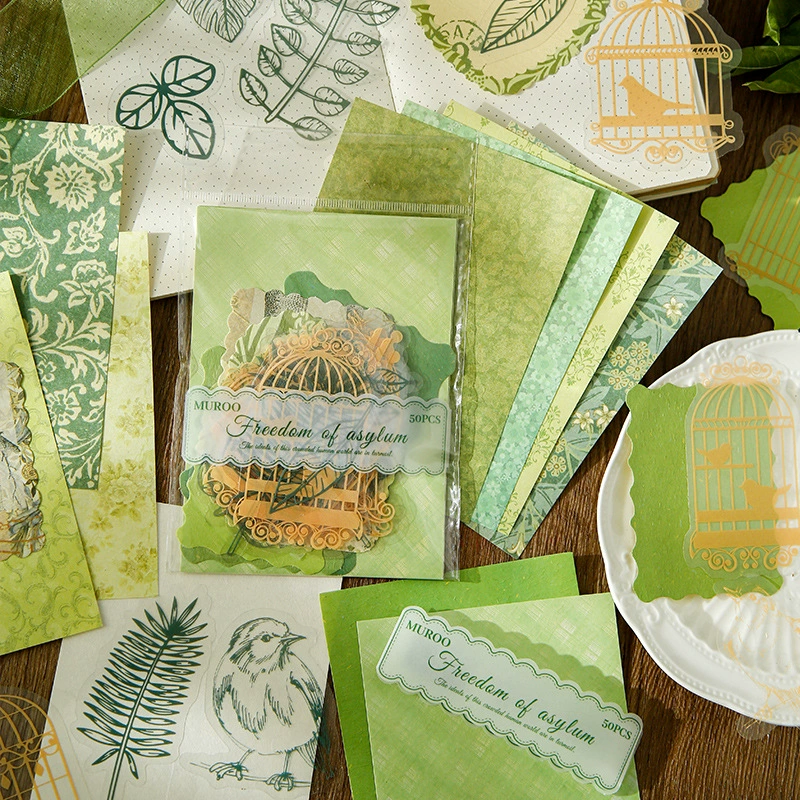 Му Ран ручной счет, бумага, сумерки, не ретро литературное искусство, бумажная книга, декоративная наклейка, бумажная сумка из сульфата