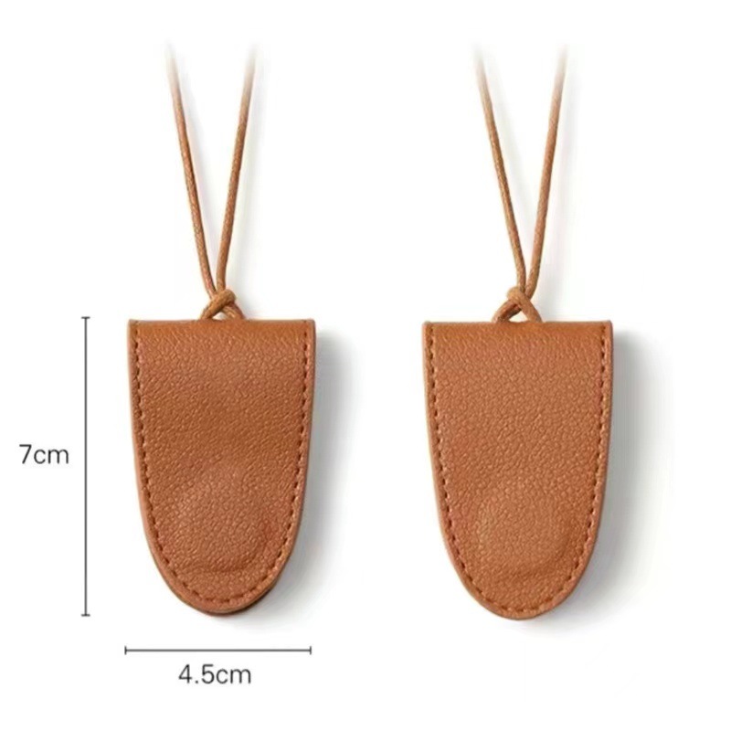 磁気式メガネ収納財布 ブラウンライチ柄 首掛けサングラスホルダー PUレザーメガネバッグ アクセサリー吊り下げ紐 卸売