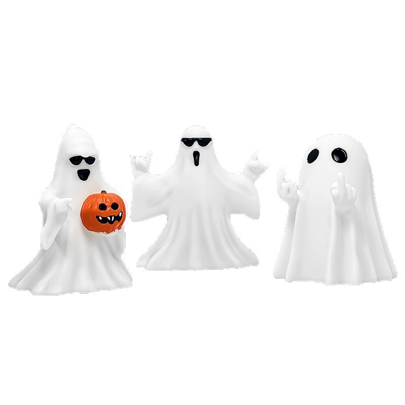 HalloweenGhostFigurine万圣节氛围布置雕像派对装饰趣味搪胶幽灵|undefined