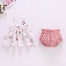 2024婴儿夏季裙子套装女宝宝衣服0-2岁婴幼儿格子吊带裙两件套