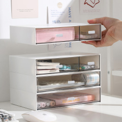 収納ボックスプラスチック製デスクトップ収納ボックス化粧品引き出し整理ボックス自由組み合わせ多層アクセサリーボックス